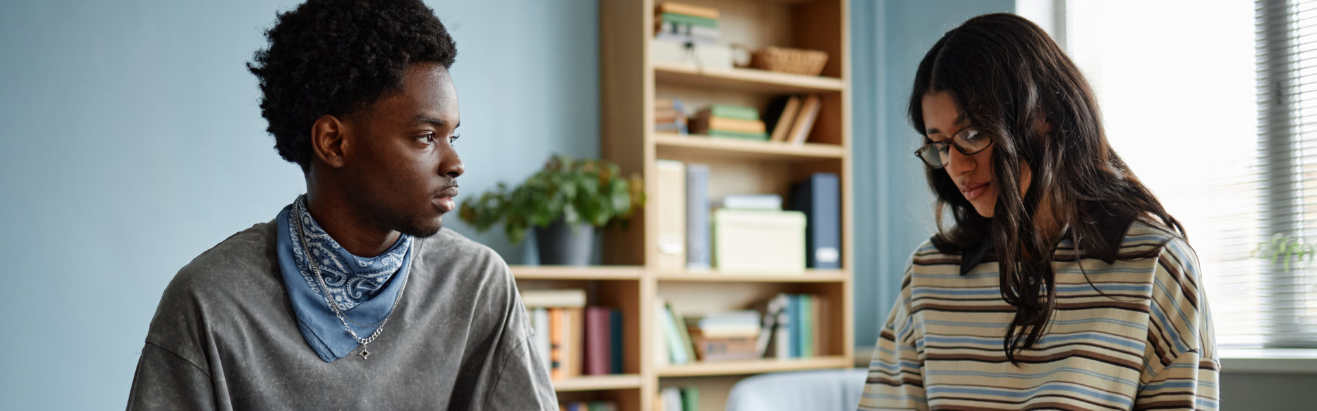 therapist listening to woman