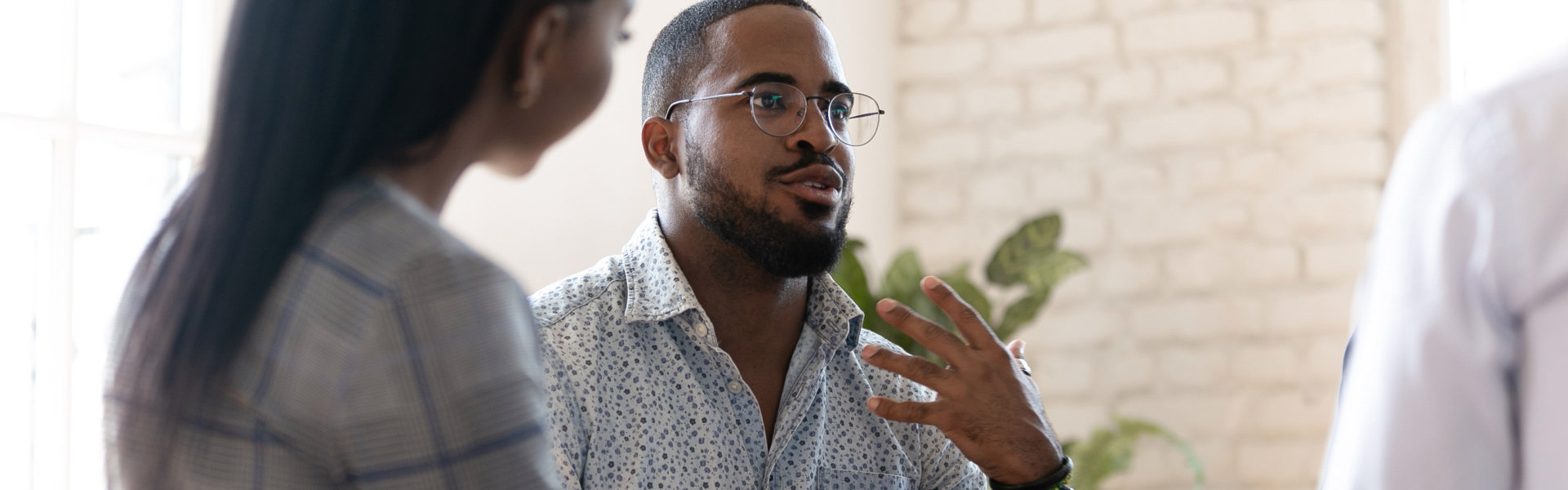 African American man speak at group therapy session